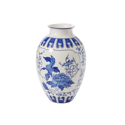 Blue Elodie Collection – Hand-Painted Chinoiserie-Inspired Stoneware Vessels - Blackspoke Boutique