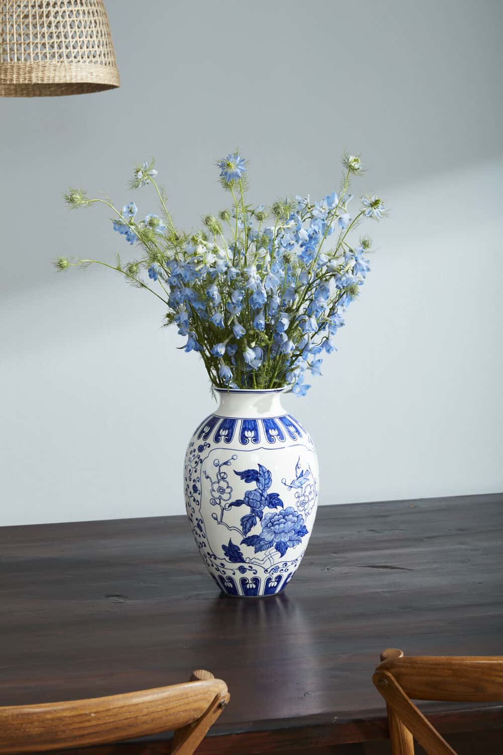 Blue Elodie Collection – Hand-Painted Chinoiserie-Inspired Stoneware Vessels - Blackspoke Boutique