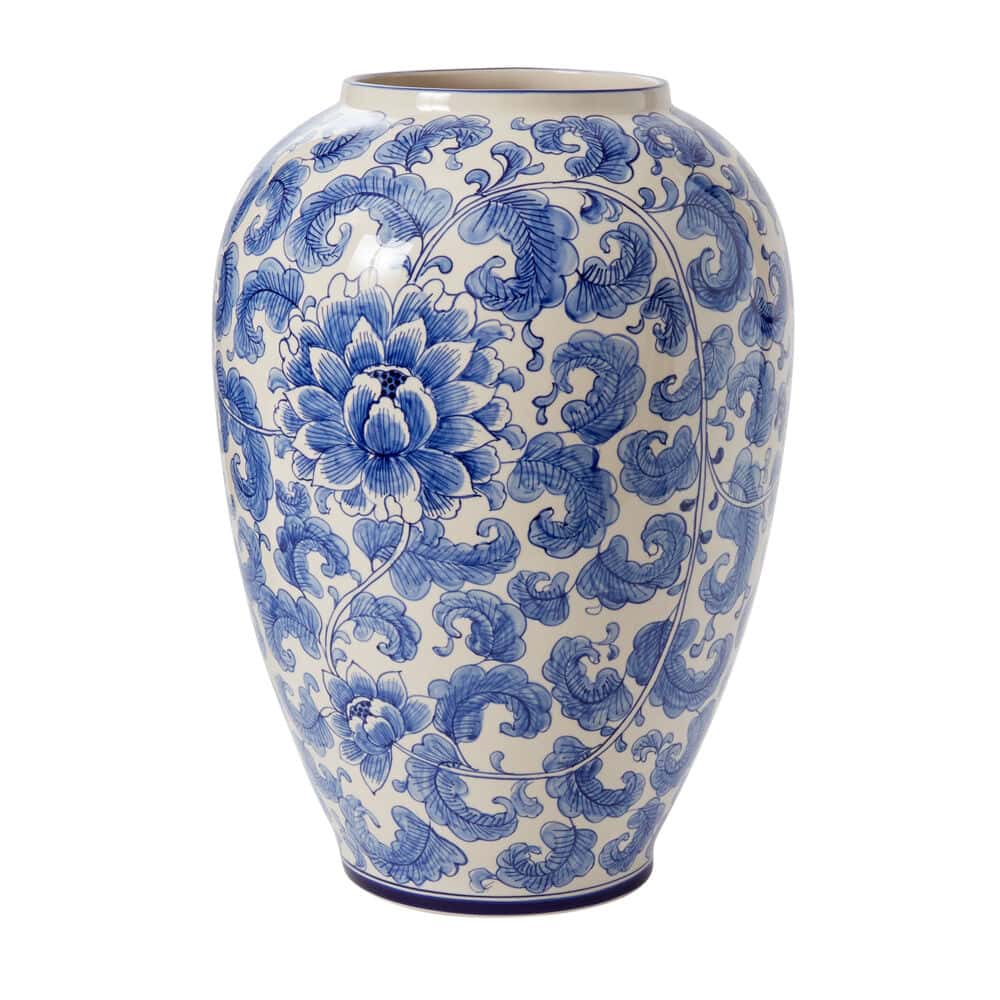 Blue Elodie Collection – Hand-Painted Chinoiserie-Inspired Stoneware Vessels - Blackspoke Boutique