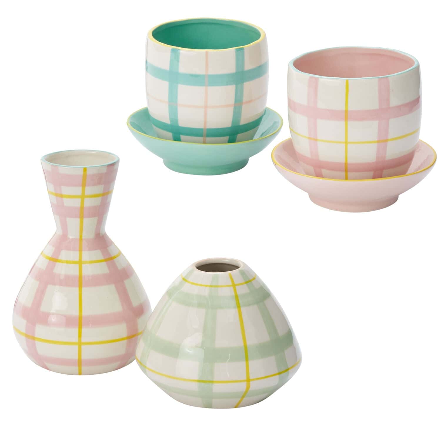 Bertie Hand-Painted Pot & Vase Collection – Vintage-Inspired Spring Decor (Set of 2) - Blackspoke Boutique