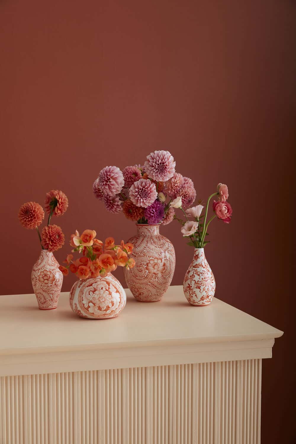 Coral Eleanor Collection – Hand-Painted Stoneware Budvases & Vases - Blackspoke Boutique